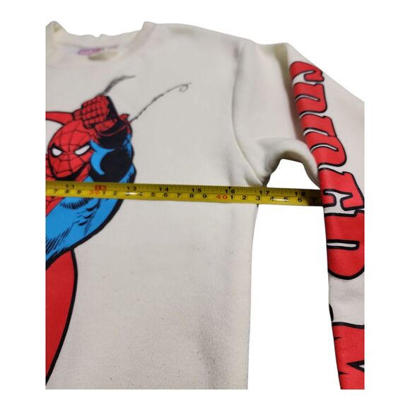 Marvel Vintage Style Spider-Man Marvel Comics Crewneck Sweatshirt Off-White XS - Picture 3 of 5